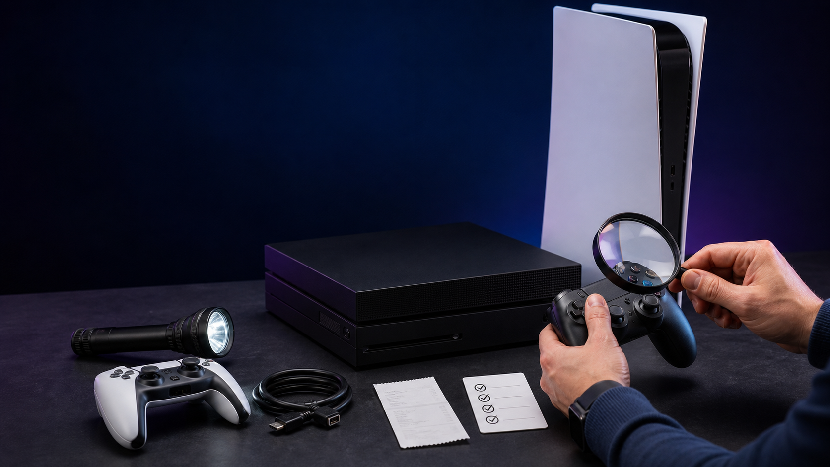 Sprawdzanie używanej konsoli PS5 i Xbox przed zakupem