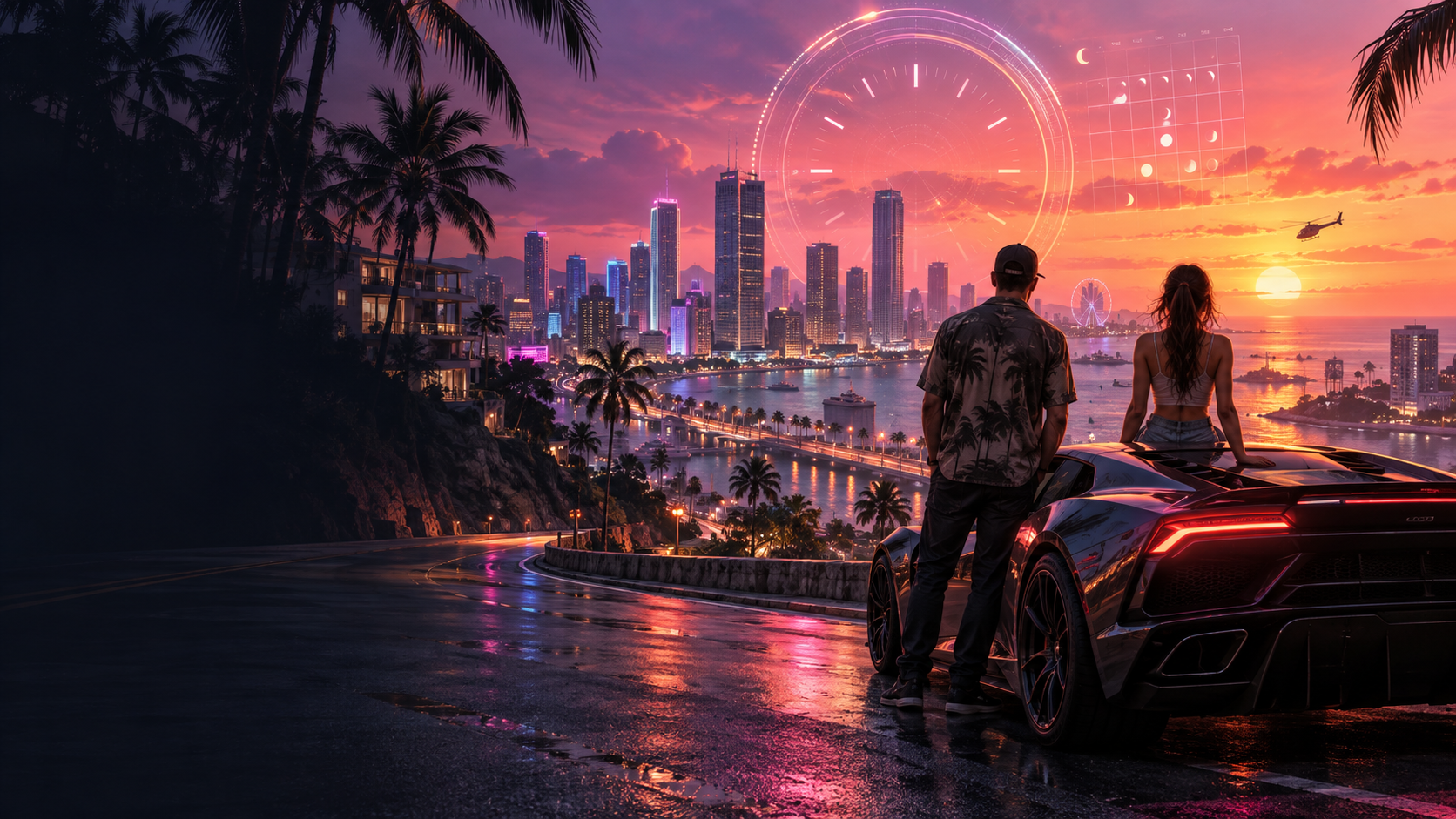 Odliczanie do premiery GTA VI — tropikalne miasto i zegar