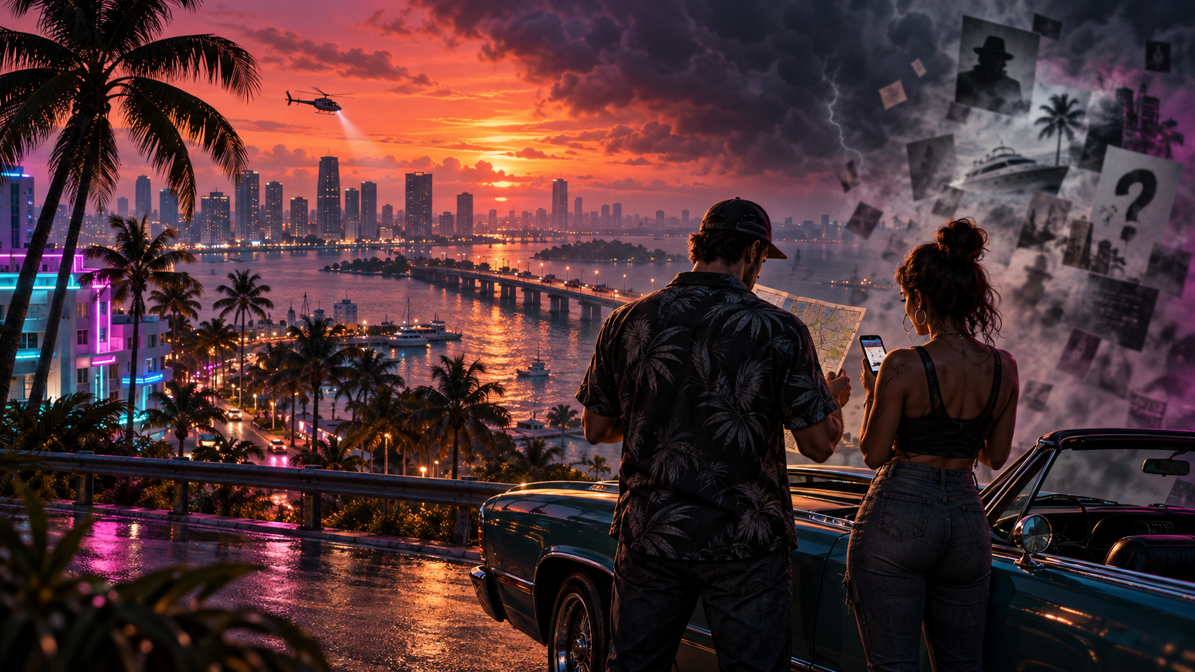 GTA VI – Jason i Lucia na tle neonowego Vice City